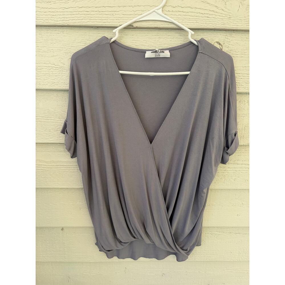 Double Zero Oversized Lavender Surplice Drape Top – Women’s Spicy Small - Picture 2 of 7